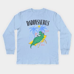 Father's Day Gift Daddysaurus T-rex Funny Dinosaur Daddysaurus Kids Long Sleeve T-Shirt